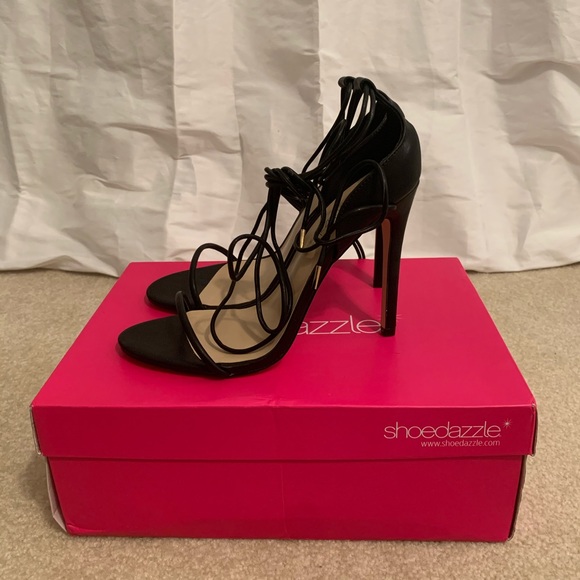 NEW ShoeDazzle black strappy heeled sandal - Picture 4 of 7